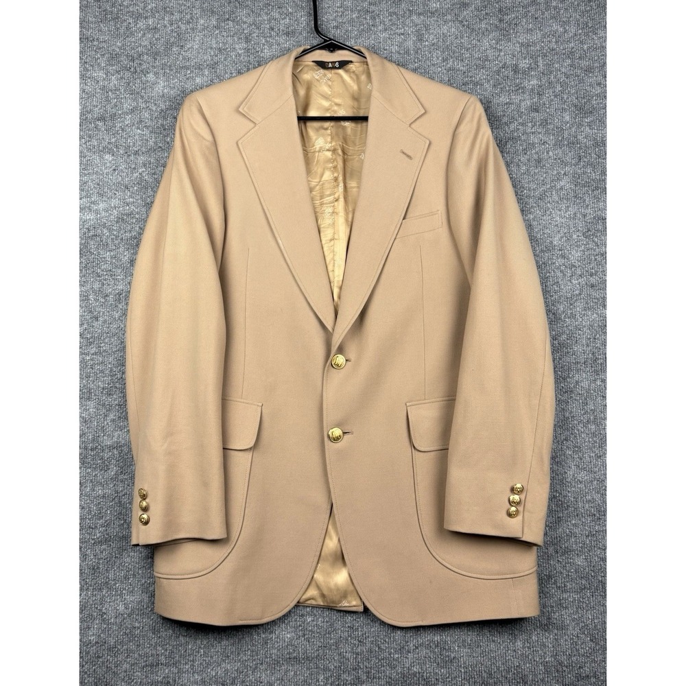 DAKS London New York 100% Virgin Wool Blazer Sport Coat Mens 40R Camel